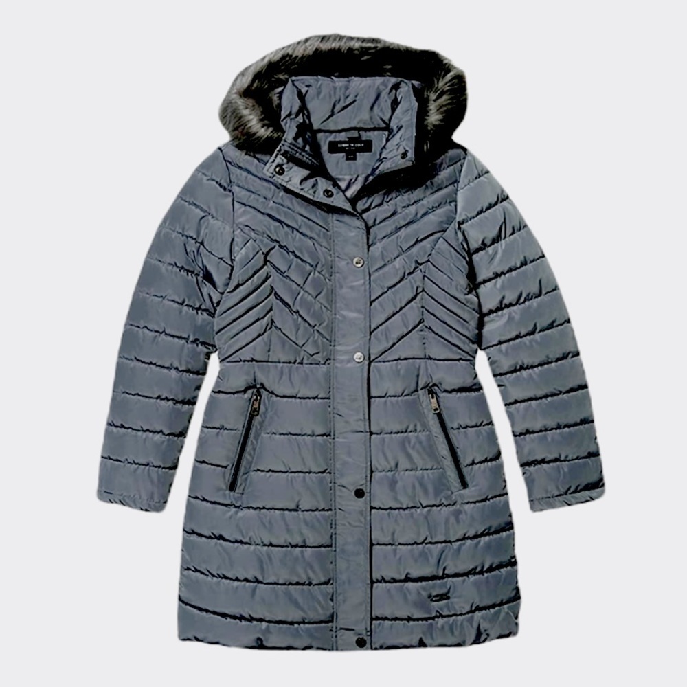 Kenneth Cole NY Faux Fur Trim Hooded Puffer Jacket - Picture 5 of 15